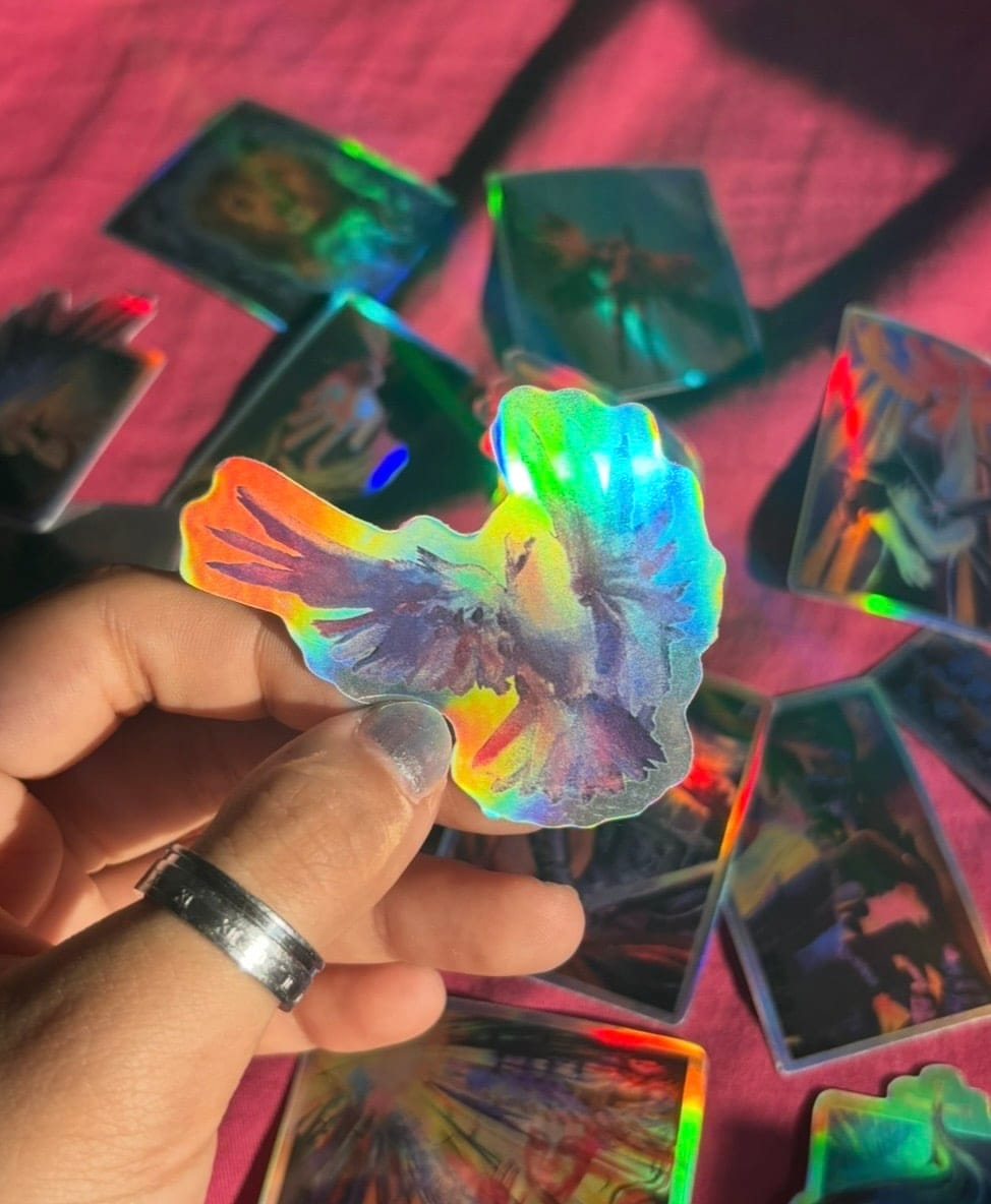 "Holy Spirit" Holographic Sticker